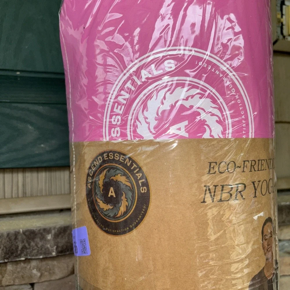 Thick Pink NBR Foam Yoga Mat Eco Friendly W/ Carry Strap 72x24